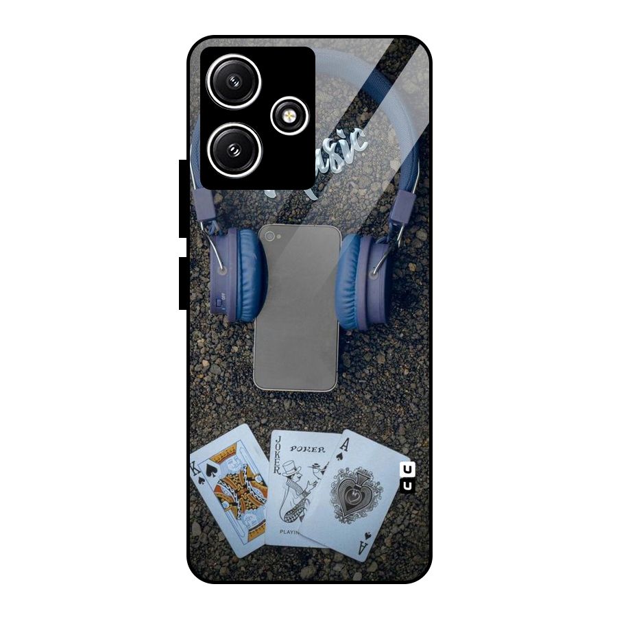Music Power Cards Glass Back Case for Redmi 12 5G
