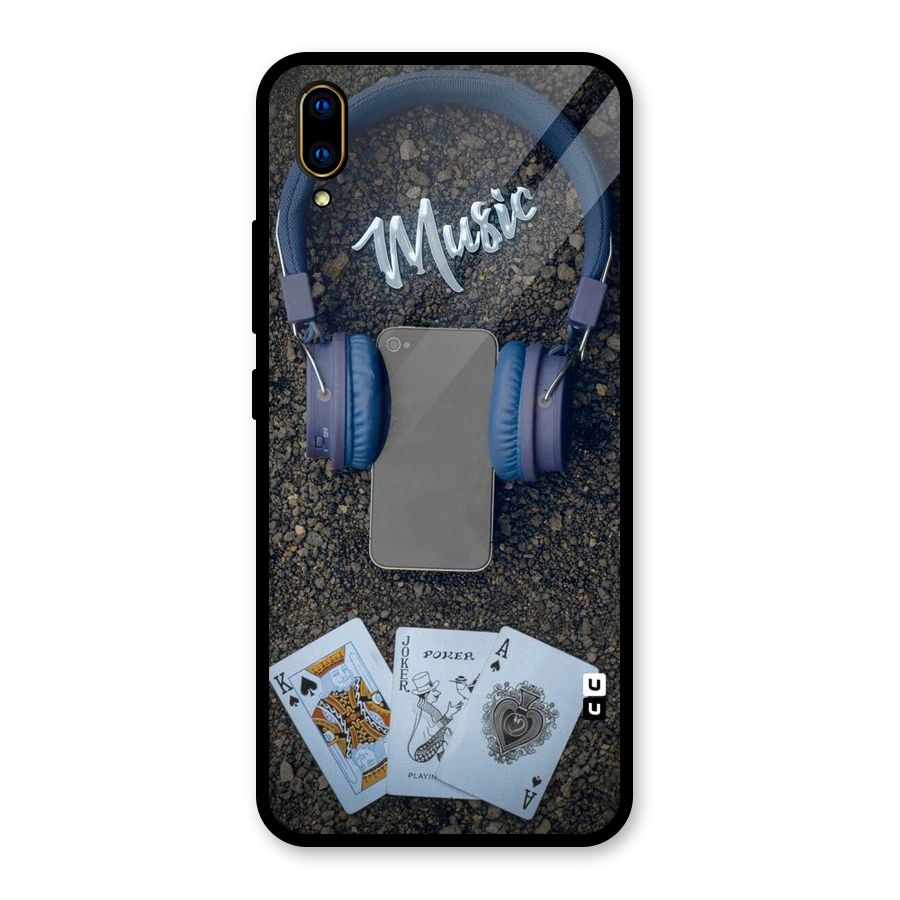 Music Power Cards Glass Back Case for Vivo V11 Pro