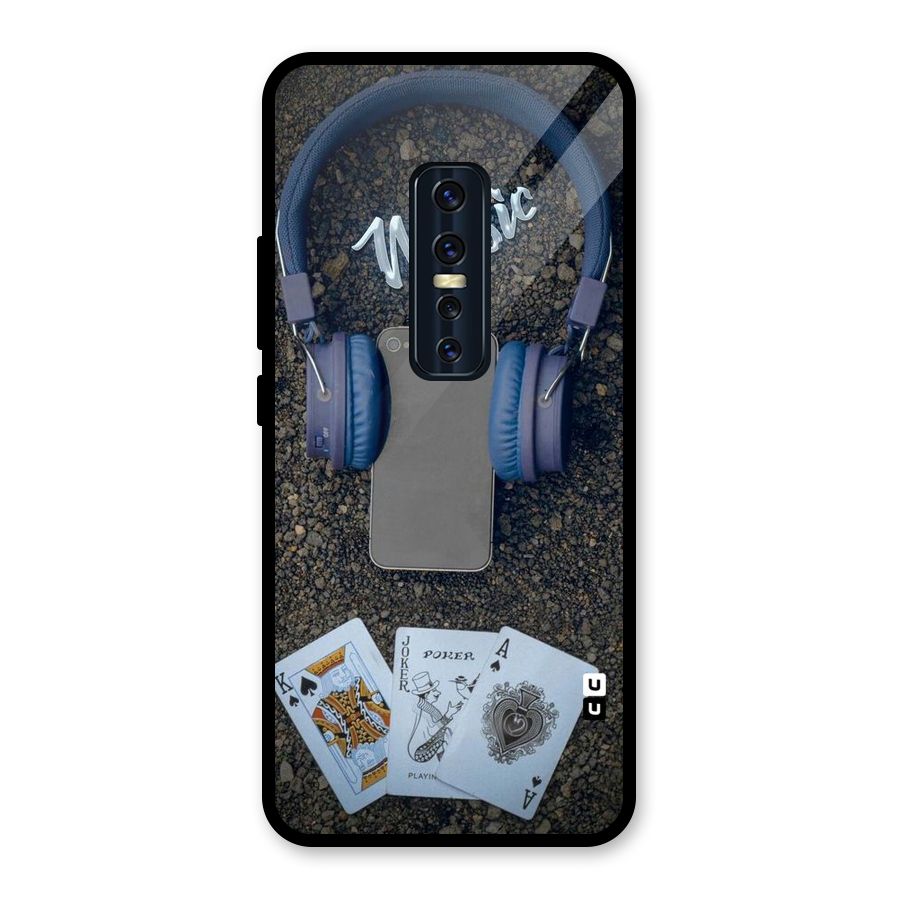 Music Power Cards Glass Back Case for Vivo V17 Pro