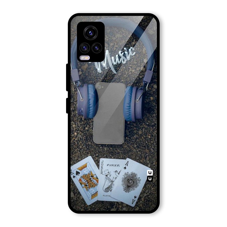 Music Power Cards Glass Back Case for Vivo V20 2021