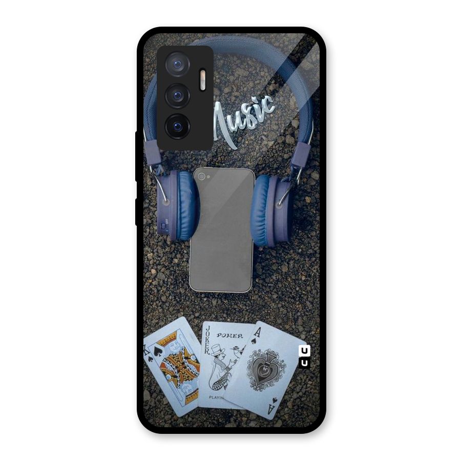 Music Power Cards Glass Back Case for Vivo V23e