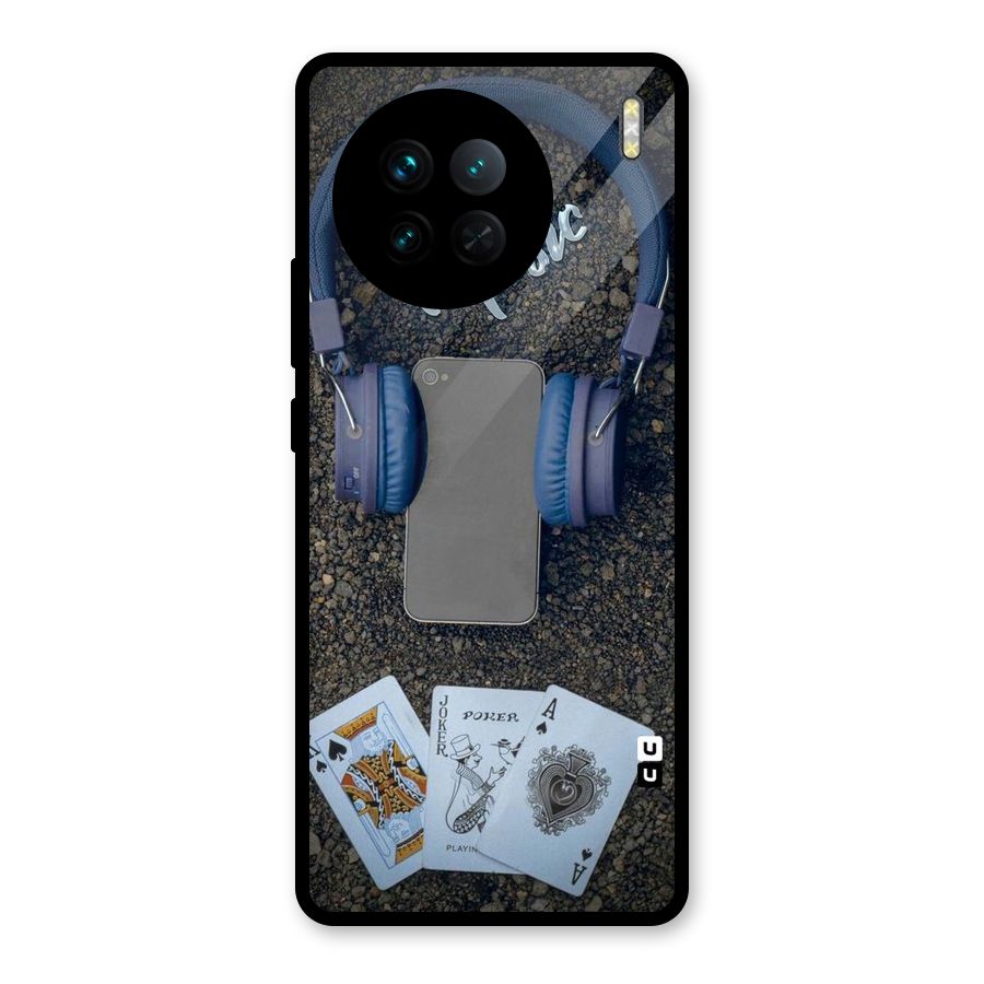 Music Power Cards Glass Back Case for Vivo X90