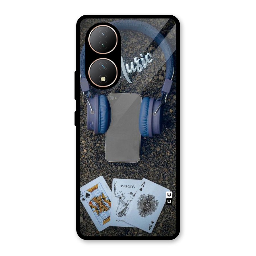 Music Power Cards Glass Back Case for Vivo Y100A