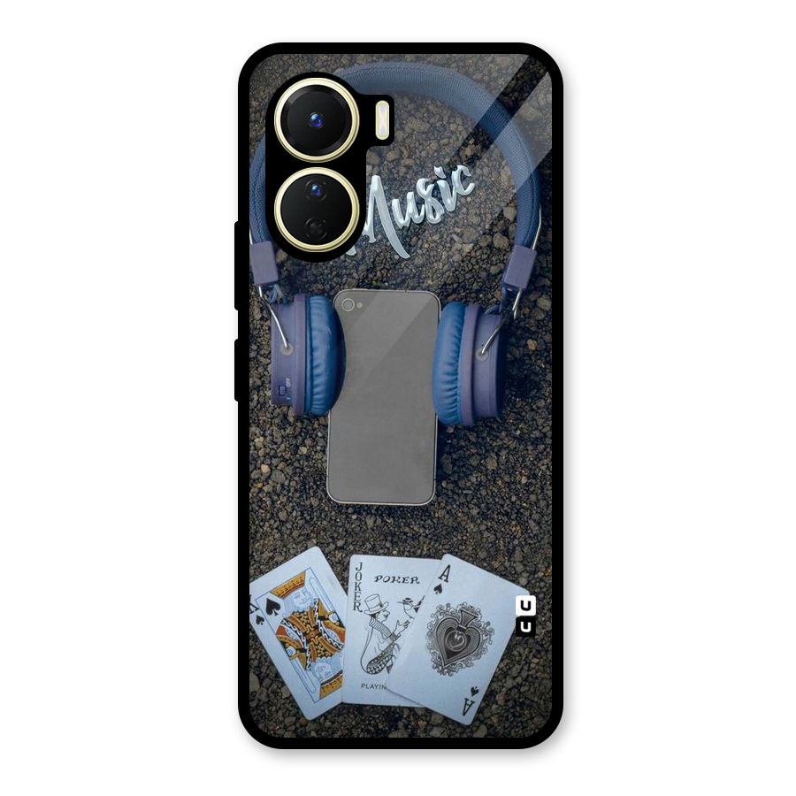 Music Power Cards Glass Back Case for Vivo Y16