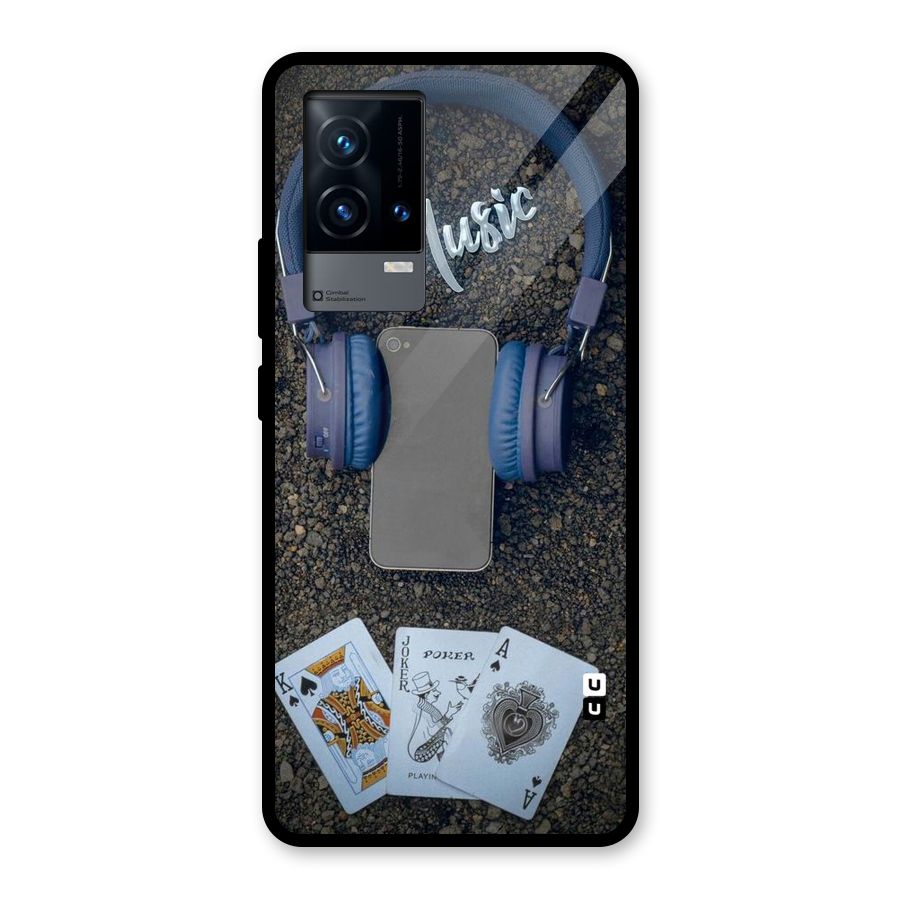 Music Power Cards Glass Back Case for iQOO 9 5G