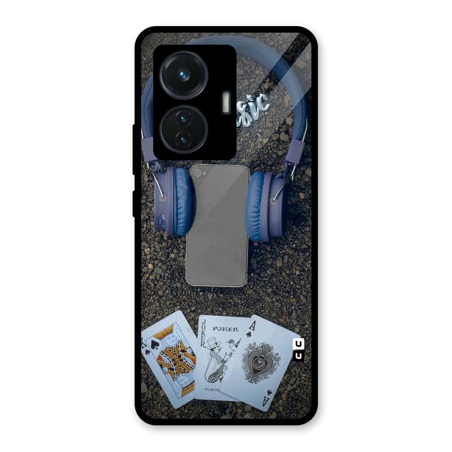 Music Power Cards Glass Back Case for iQOO Z6 44W