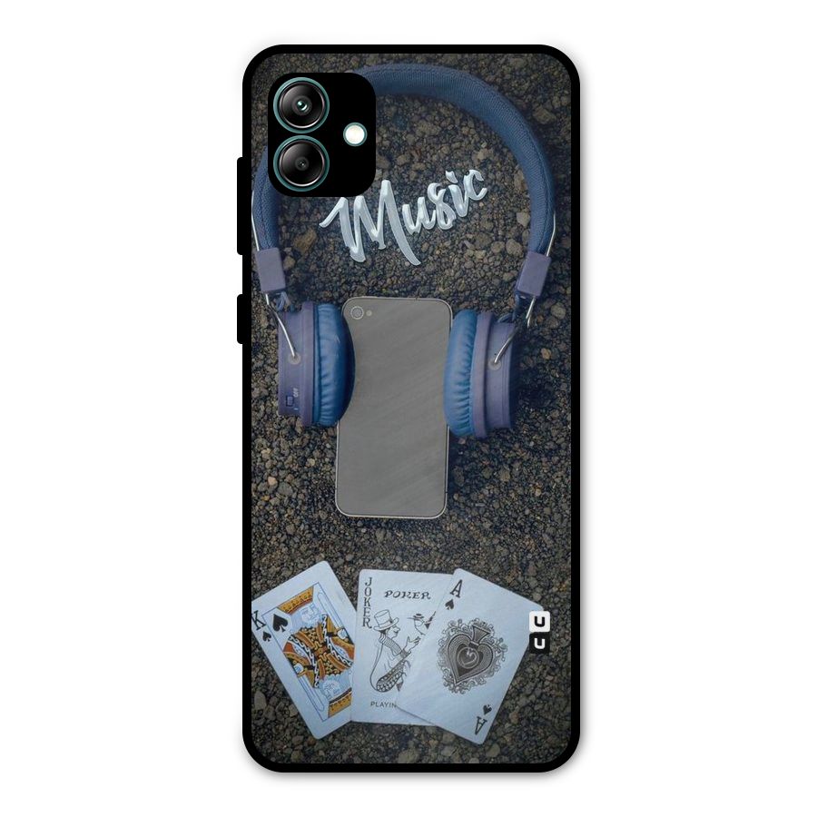 Music Power Cards Metal Back Case for Galaxy A04