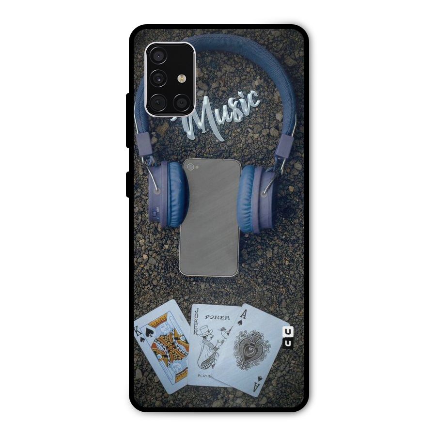 Music Power Cards Metal Back Case for Galaxy A51