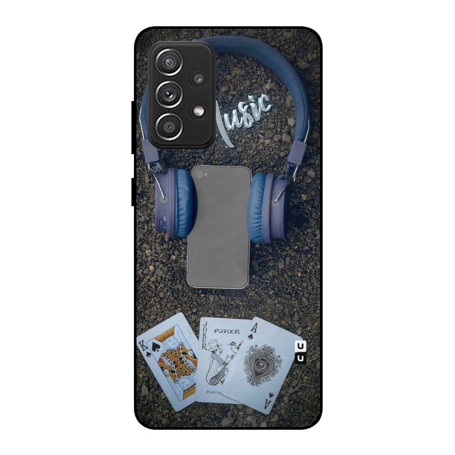 Music Power Cards Metal Back Case for Galaxy A52