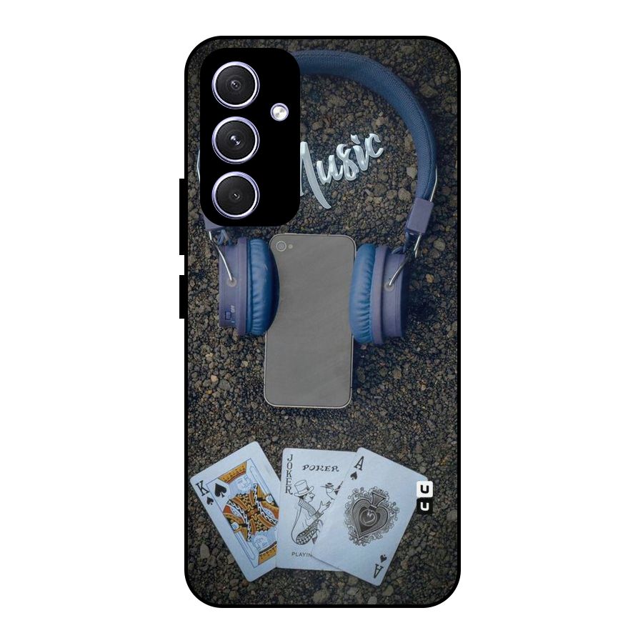 Music Power Cards Metal Back Case for Galaxy A54