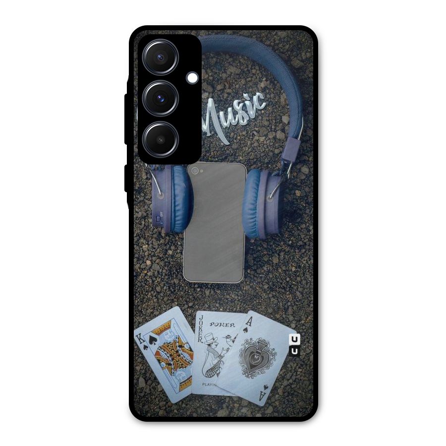 Music Power Cards Metal Back Case for Galaxy A55