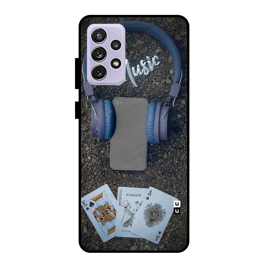 Music Power Cards Metal Back Case for Galaxy A72