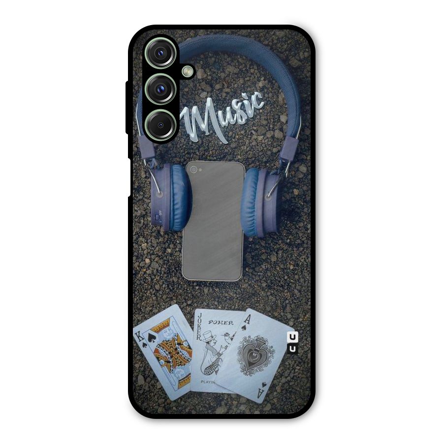 Music Power Cards Metal Back Case for Galaxy F34