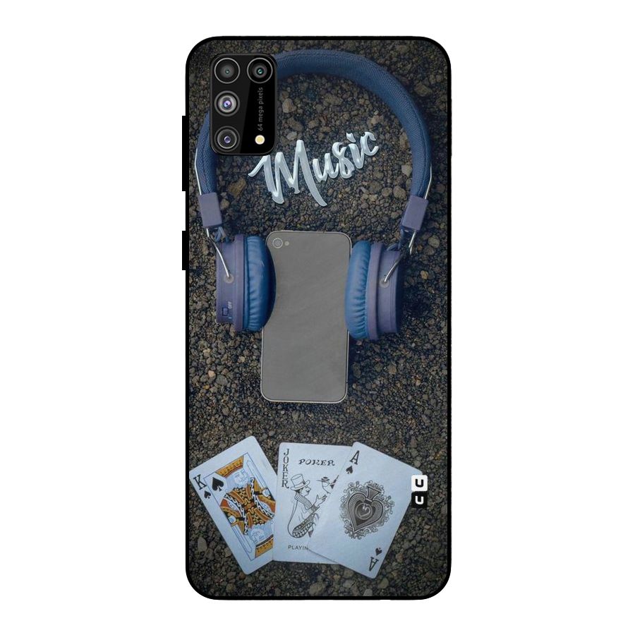 Music Power Cards Metal Back Case for Galaxy F41