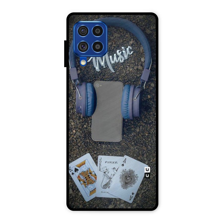 Music Power Cards Metal Back Case for Galaxy F62