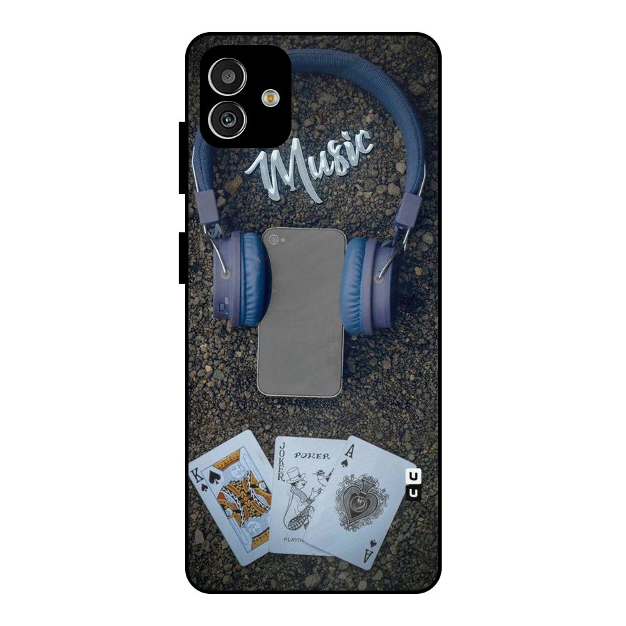 Music Power Cards Metal Back Case for Galaxy M13 5G