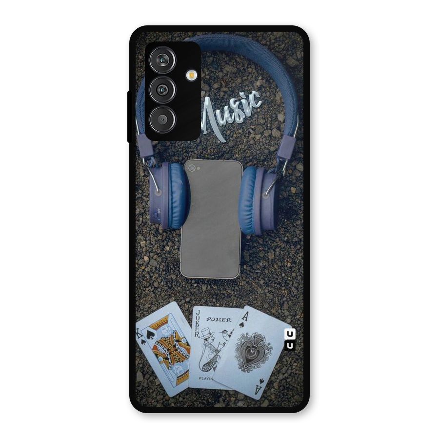 Music Power Cards Metal Back Case for Galaxy M14 5G