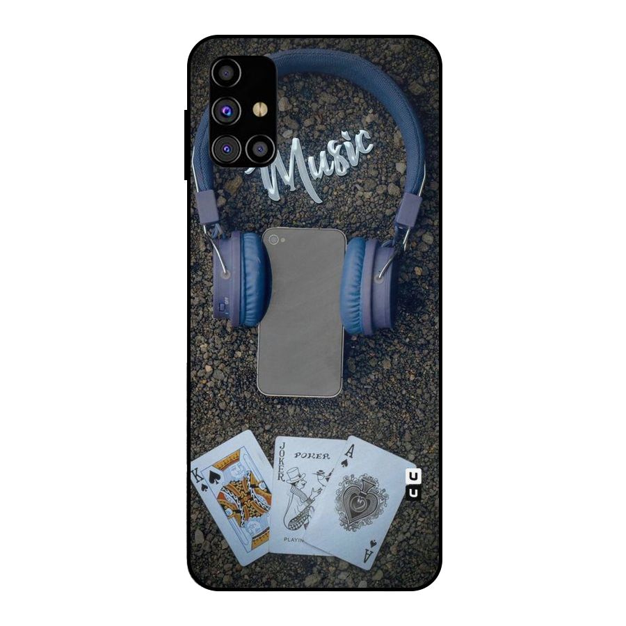 Music Power Cards Metal Back Case for Galaxy M31s
