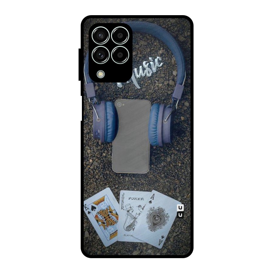 Music Power Cards Metal Back Case for Galaxy M33