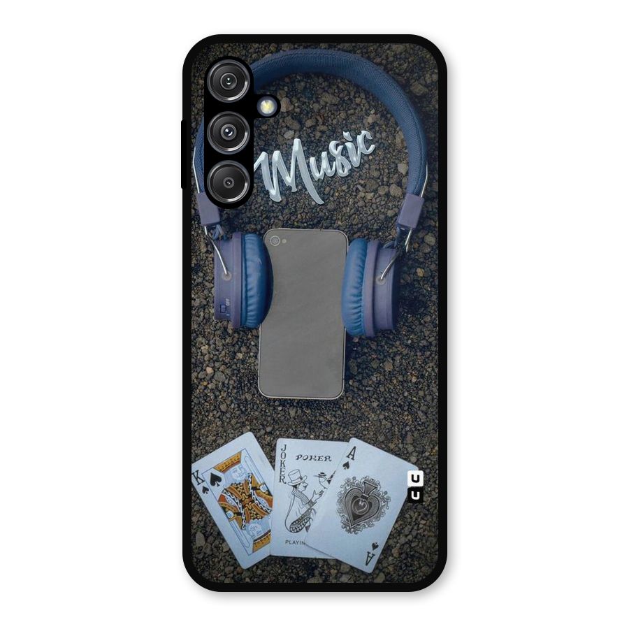 Music Power Cards Metal Back Case for Galaxy M34 5G