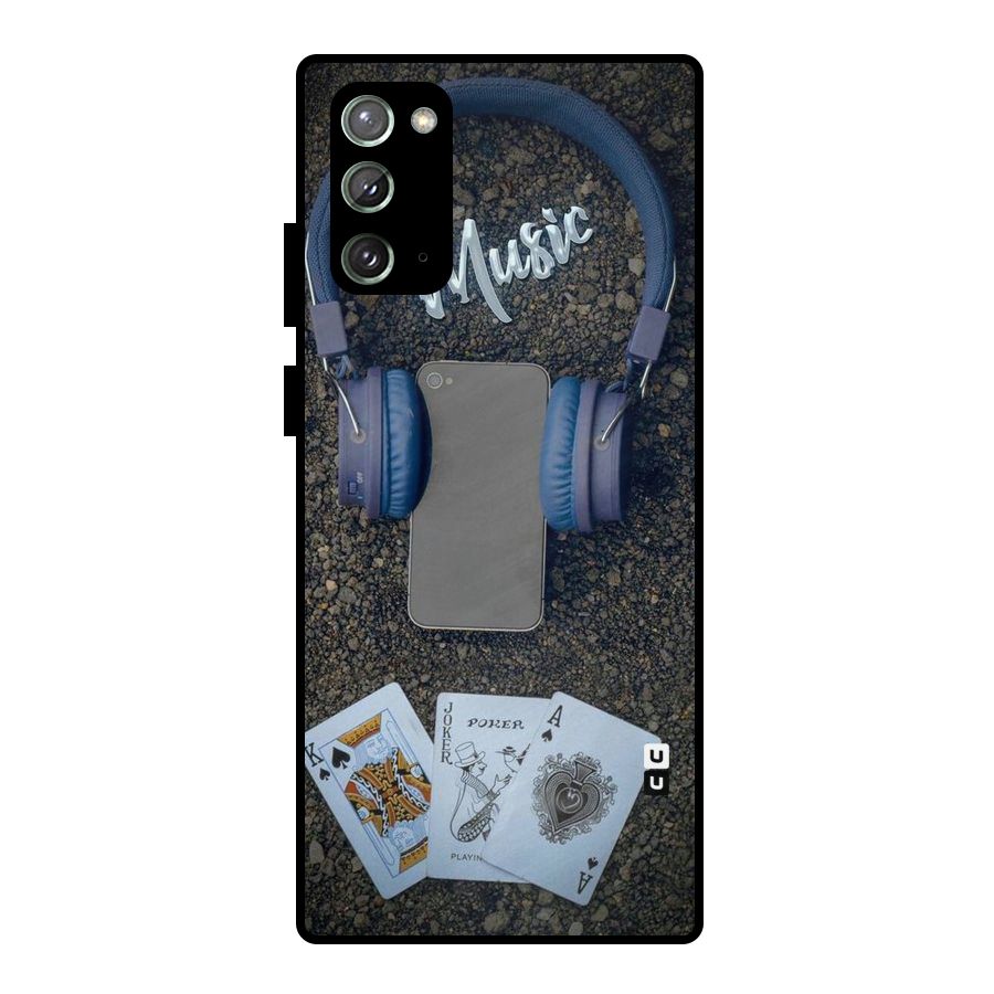 Music Power Cards Metal Back Case for Galaxy Note 20
