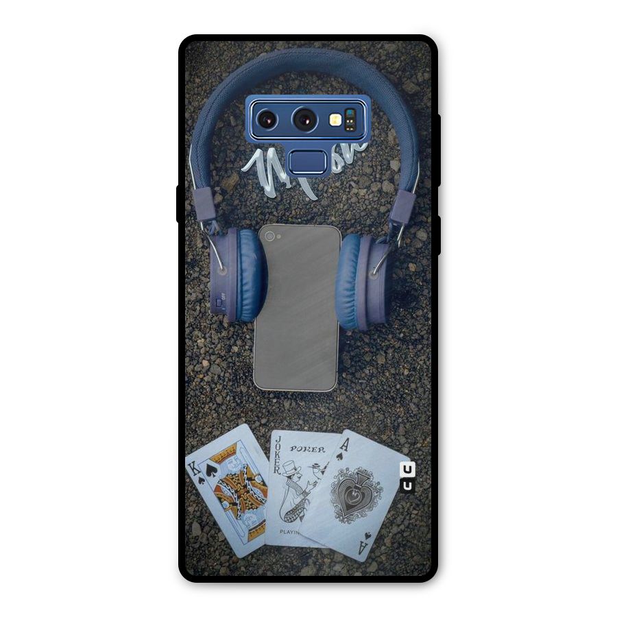 Music Power Cards Metal Back Case for Galaxy Note 9