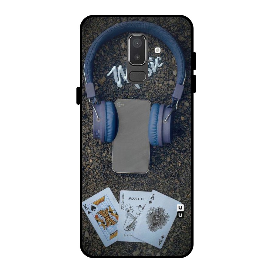 Music Power Cards Metal Back Case for Galaxy On8 (2018)
