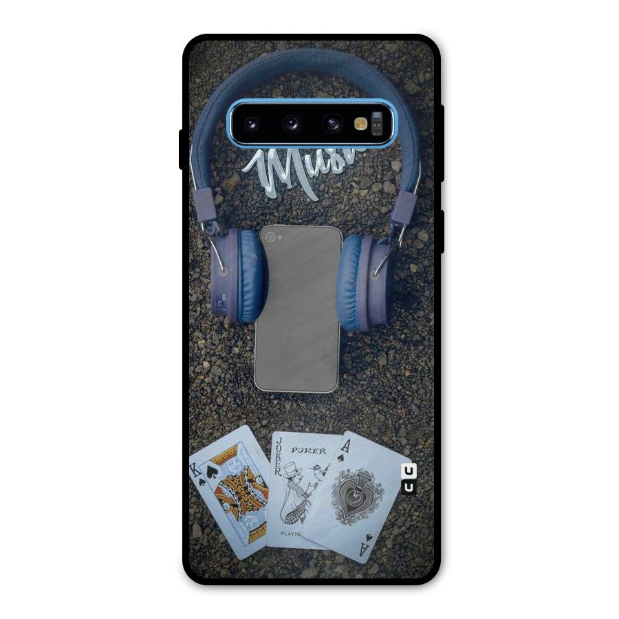 Music Power Cards Metal Back Case for Galaxy S10