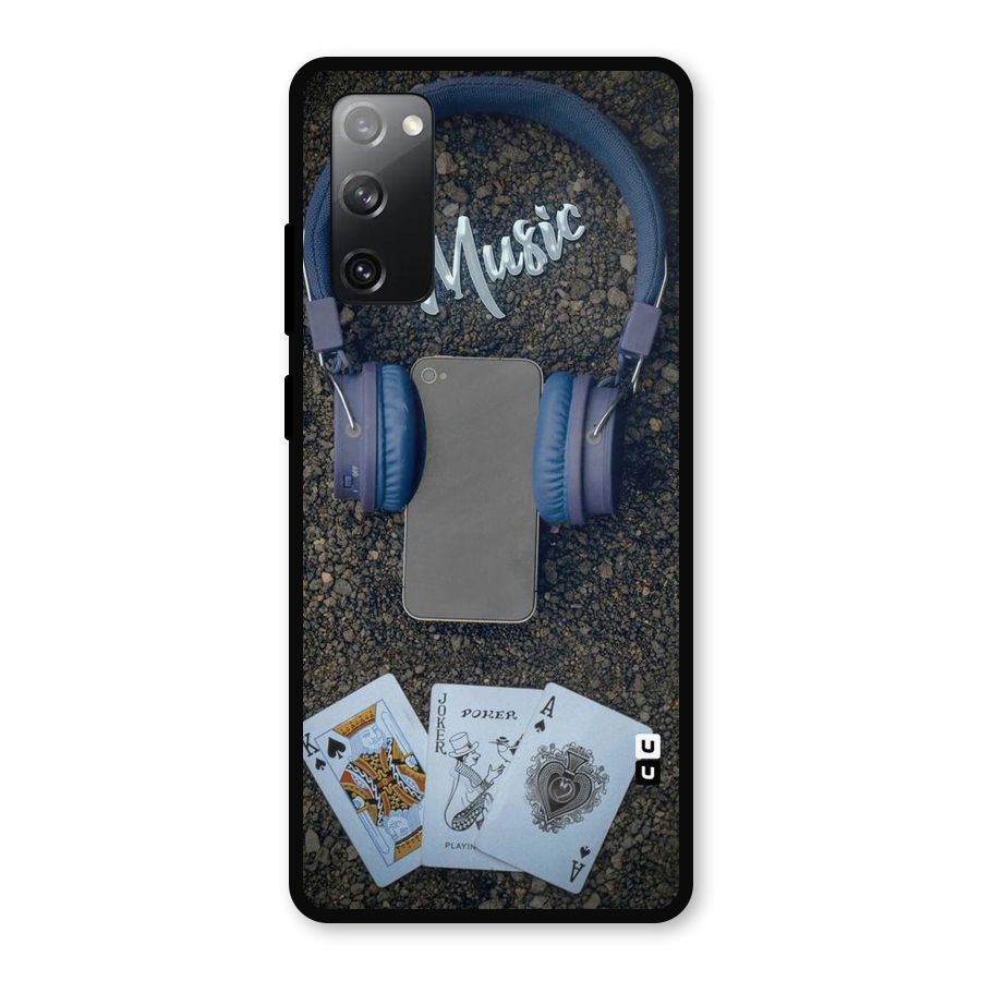 Music Power Cards Metal Back Case for Galaxy S20 FE