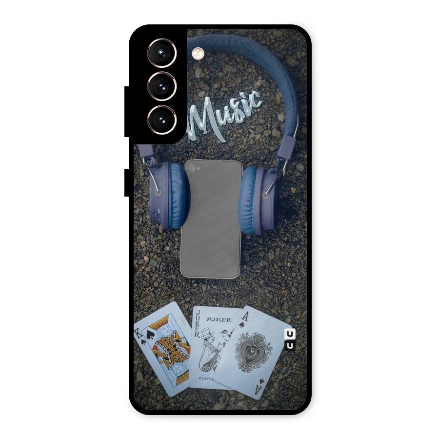 Music Power Cards Metal Back Case for Galaxy S21 5G