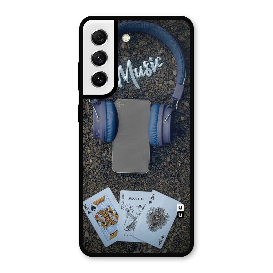 Music Power Cards Metal Back Case for Galaxy S21 FE 5G