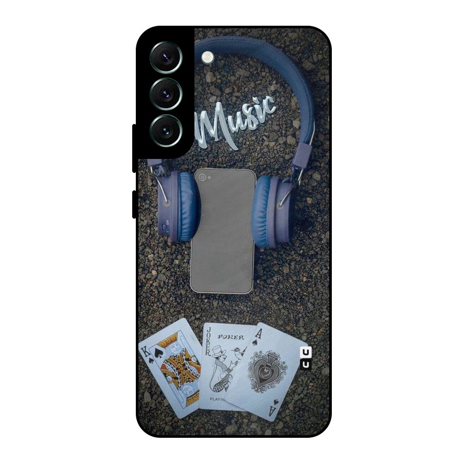 Music Power Cards Metal Back Case for Galaxy S22 Plus 5G