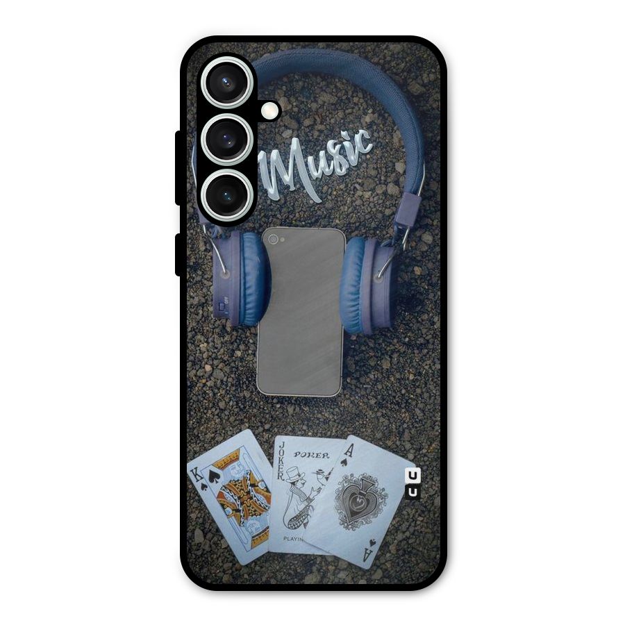 Music Power Cards Metal Back Case for Galaxy S23 FE