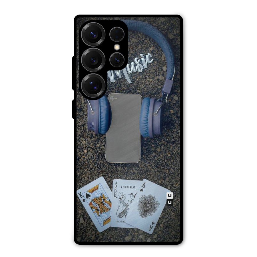Music Power Cards Metal Back Case for Galaxy S25 Ultra