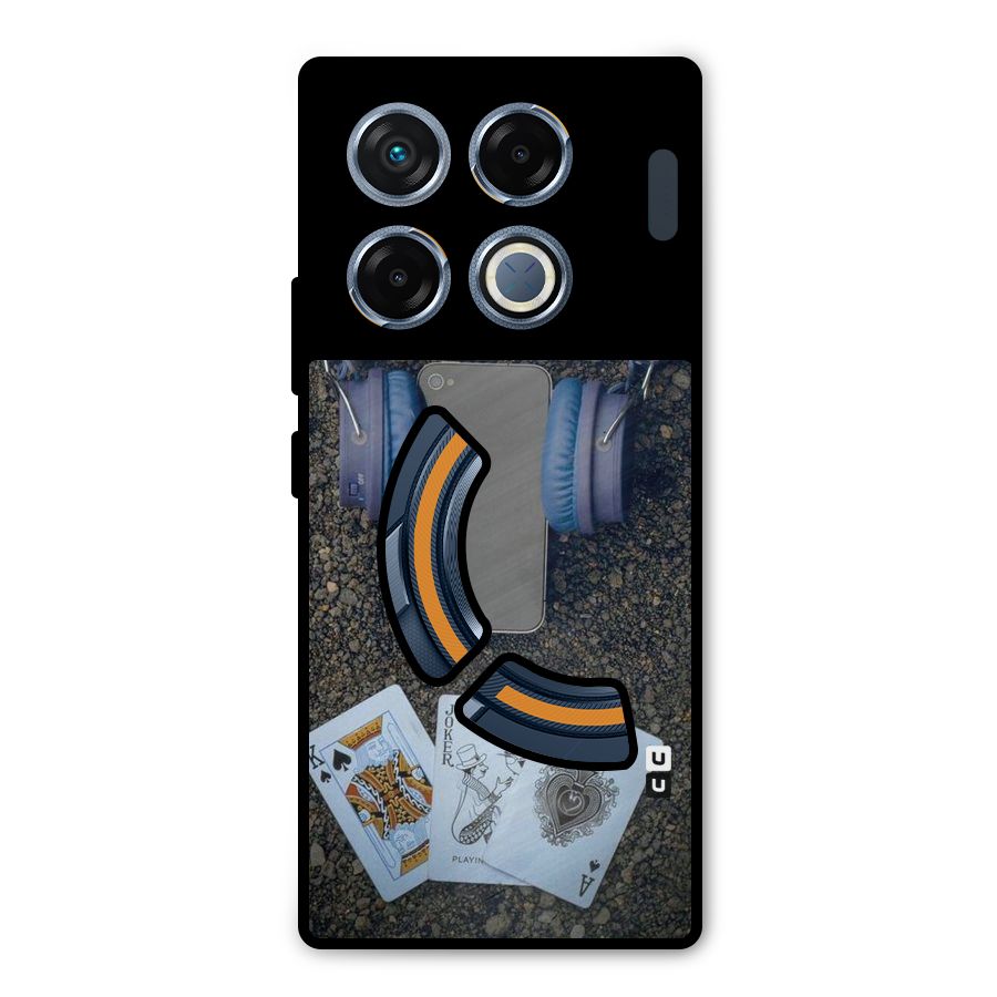 Music Power Cards Metal Back Case for Infinix GT 20 Pro