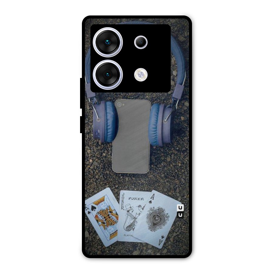 Music Power Cards Metal Back Case for Infinix Zero 30 5G