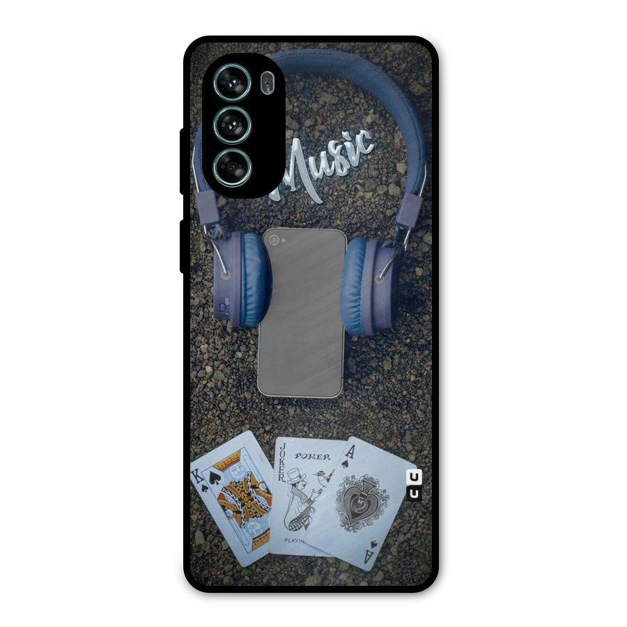 Music Power Cards Metal Back Case for Moto G62