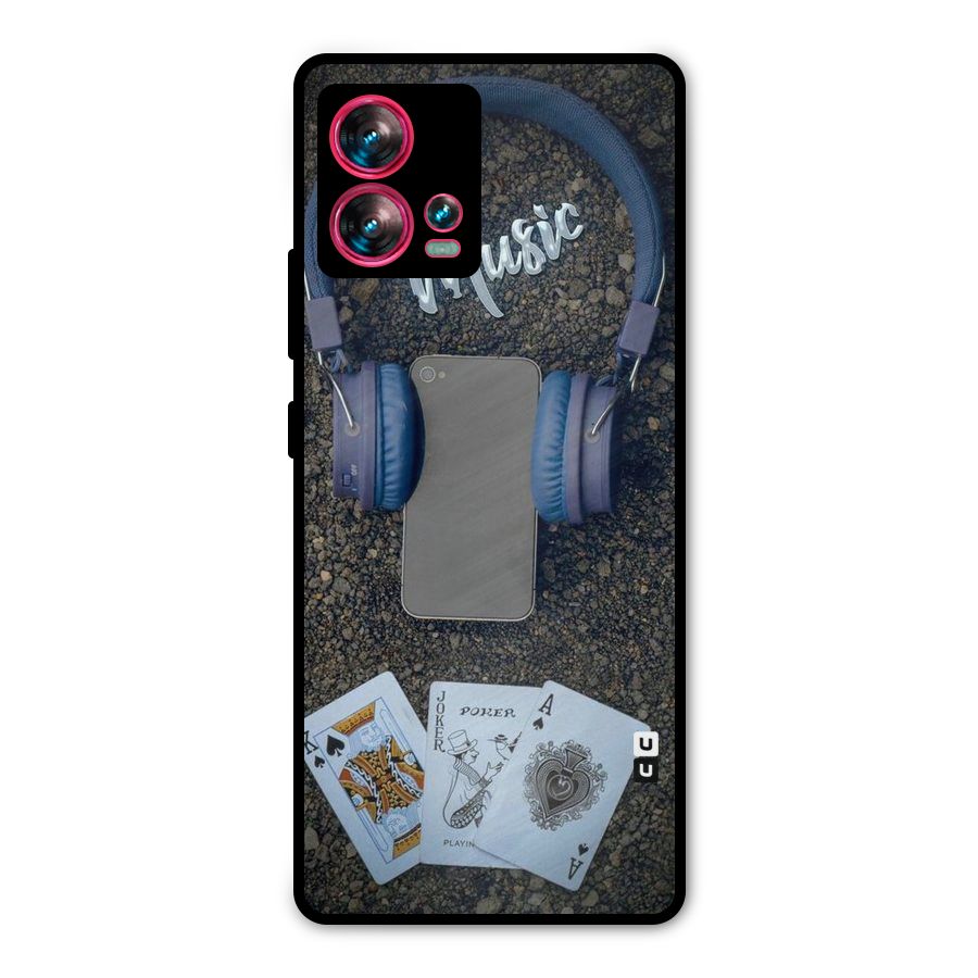 Music Power Cards Metal Back Case for Motorola Edge 30 Fusion