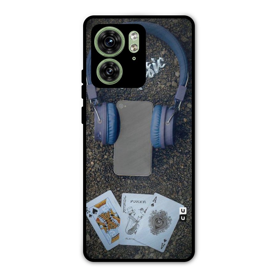 Music Power Cards Metal Back Case for Motorola Edge 40 5G