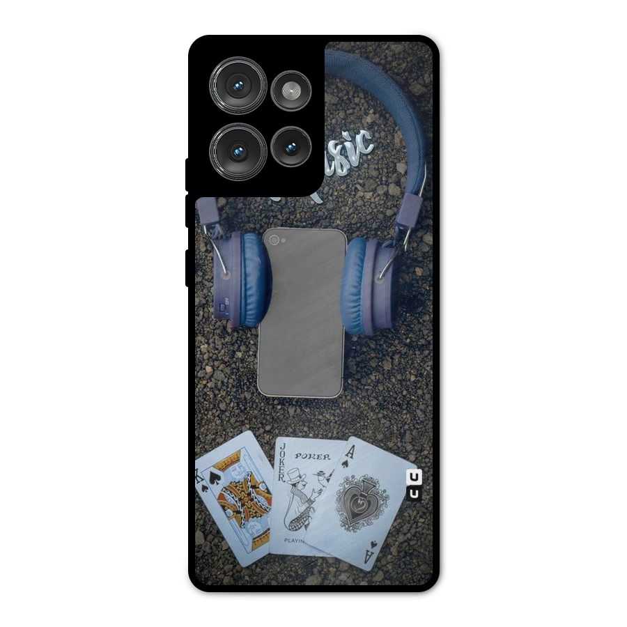 Music Power Cards Metal Back Case for Motorola Edge 50