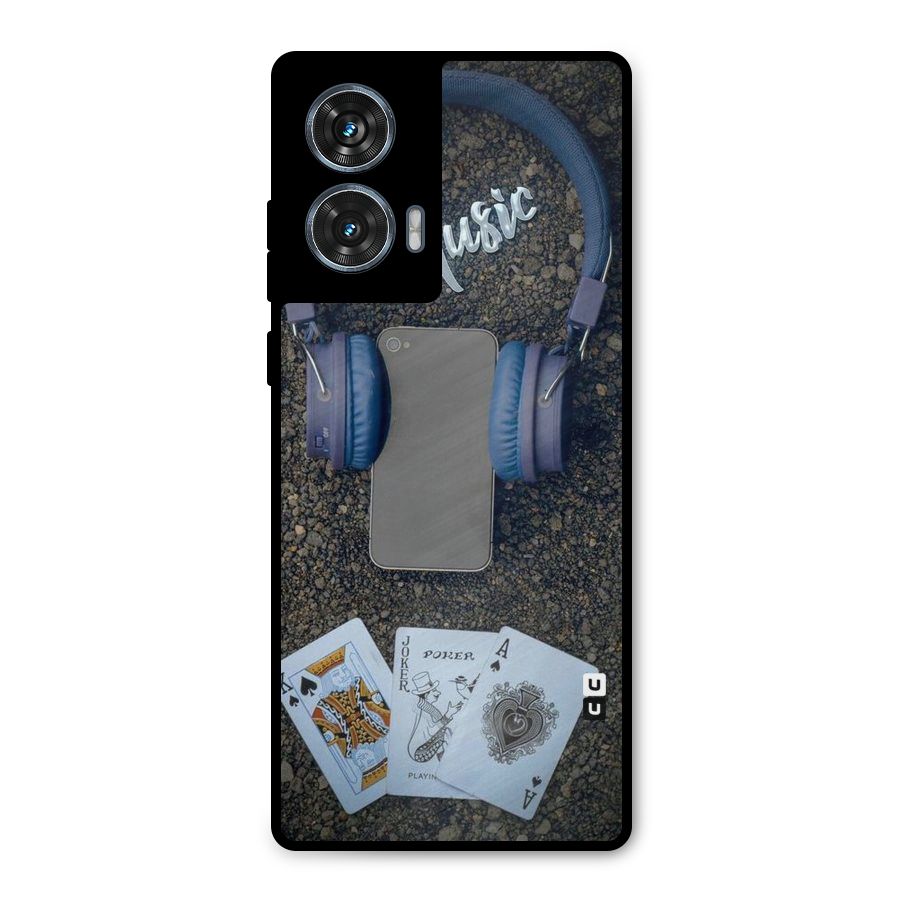 Music Power Cards Metal Back Case for Motorola Edge 50 Fusion