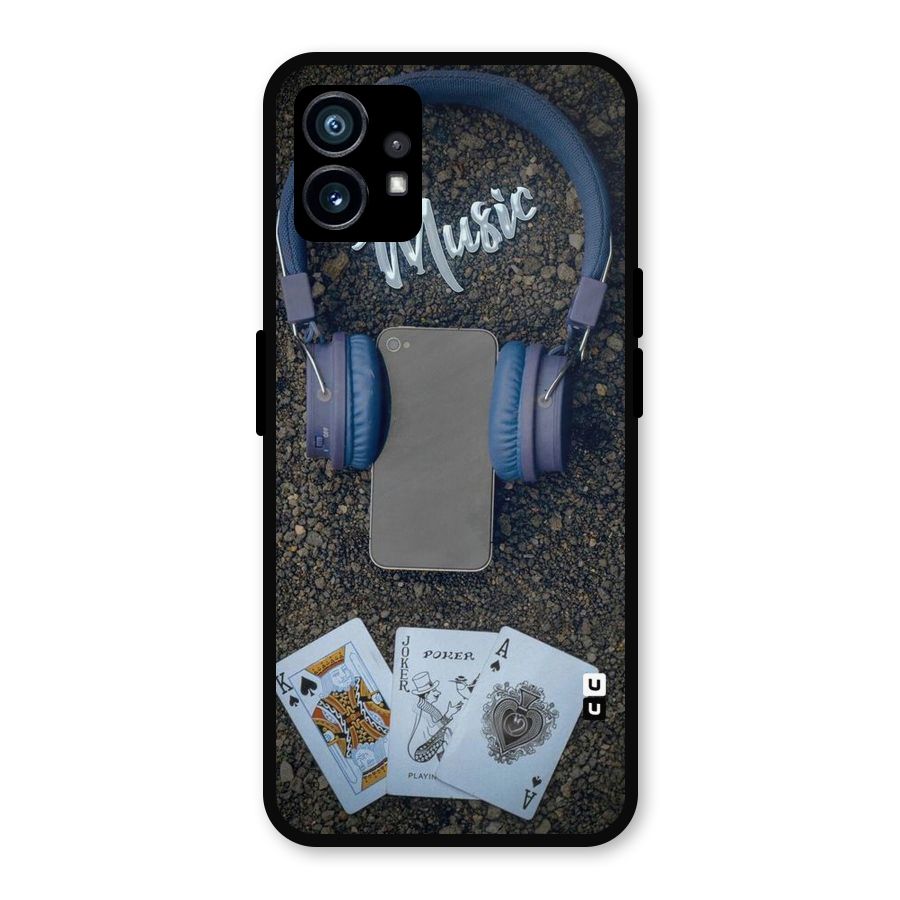 Music Power Cards Metal Back Case for Nothing Phone 1