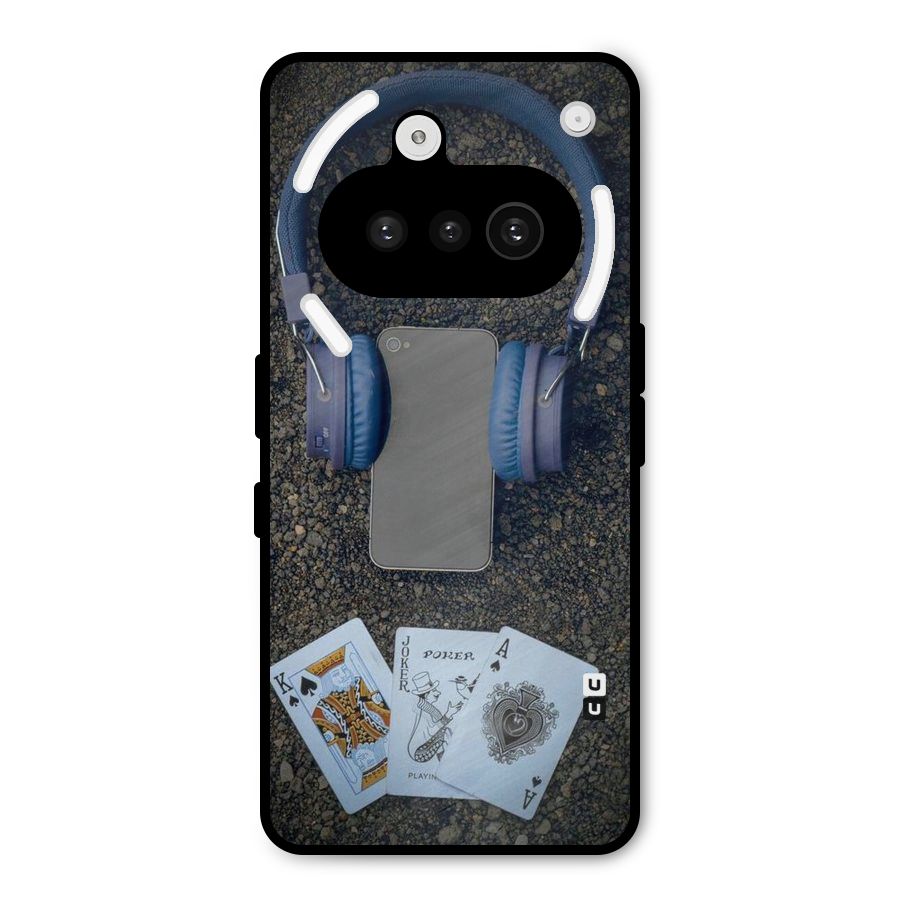 Music Power Cards Metal Back Case for Nothing Phone 3a