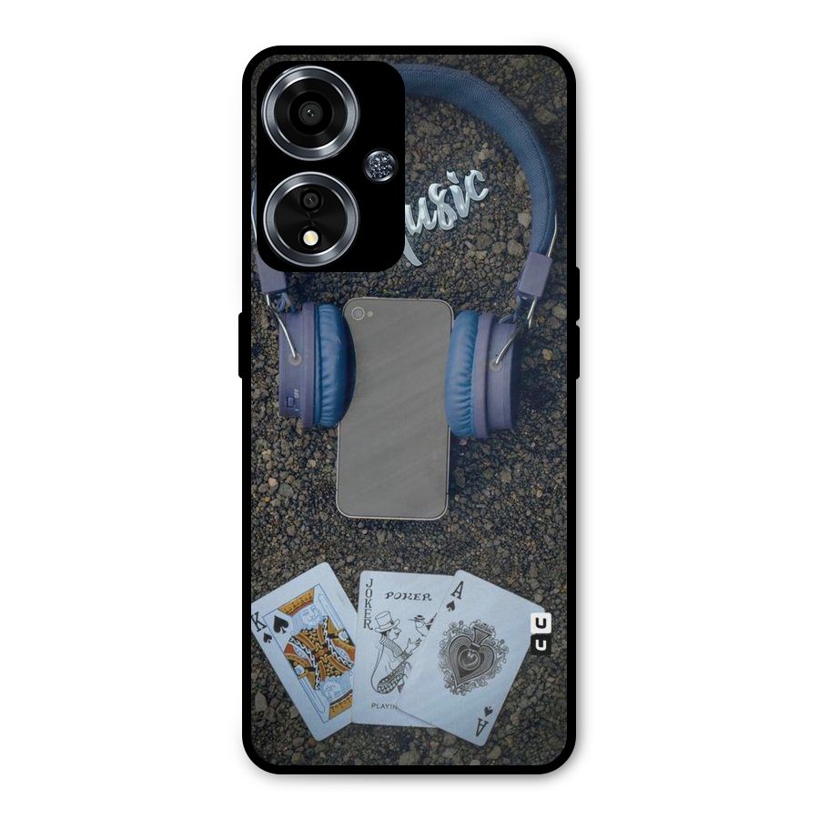 Music Power Cards Metal Back Case for Oppo A59