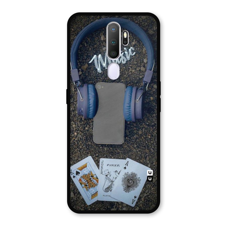 Music Power Cards Metal Back Case for Oppo A5 (2020)