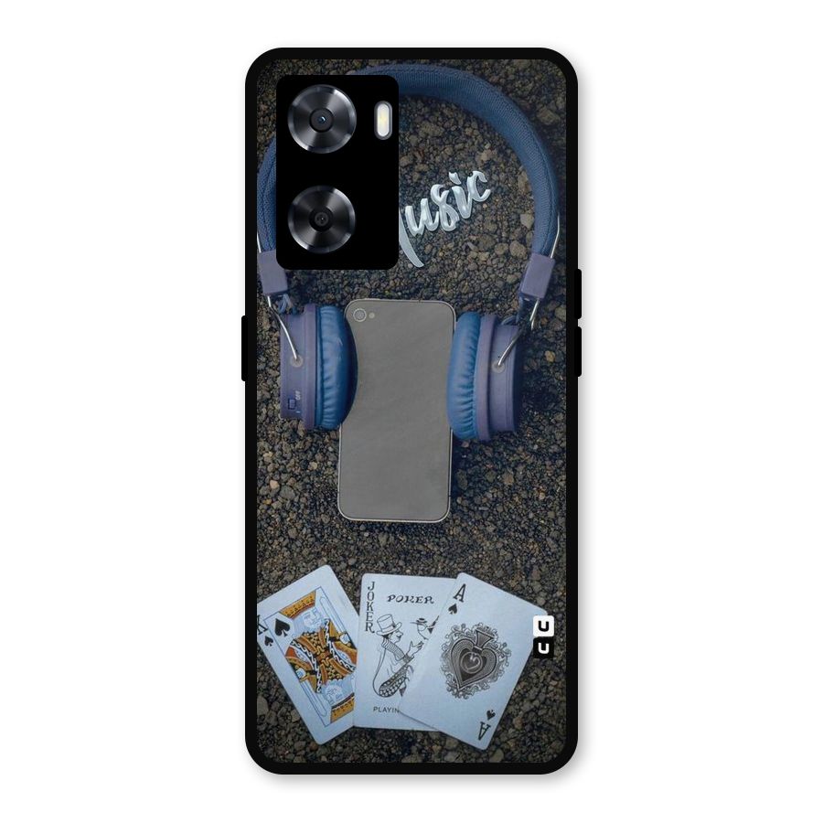 Music Power Cards Metal Back Case for Oppo A77s