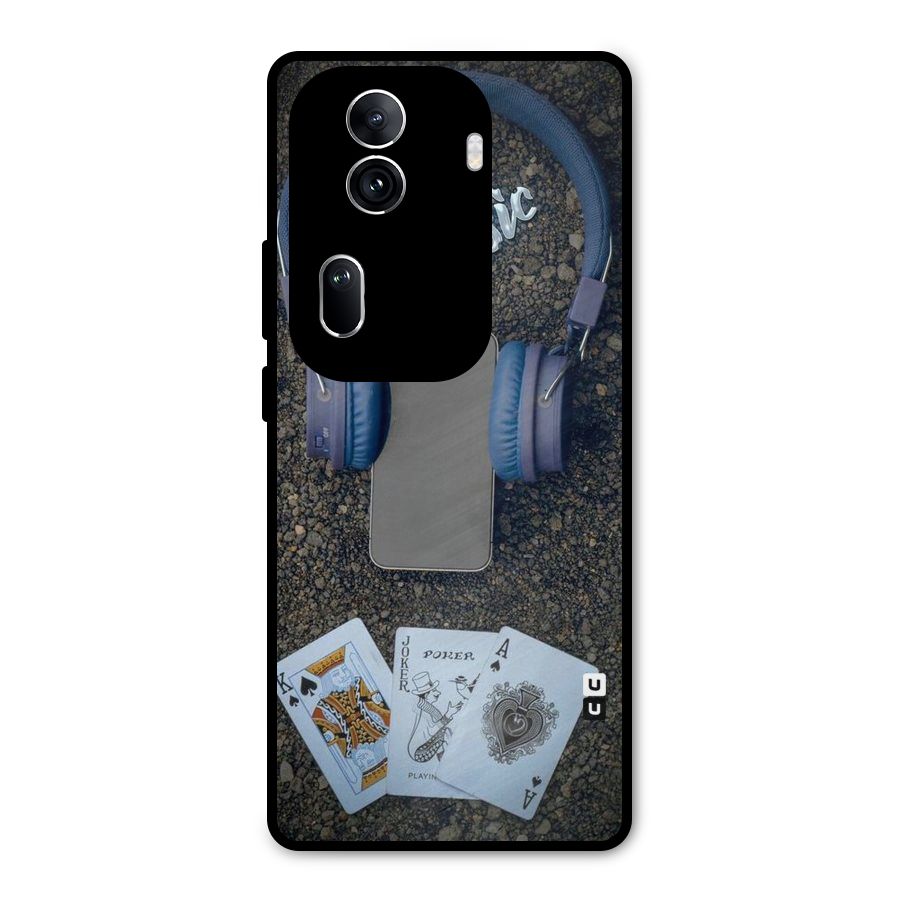 Music Power Cards Metal Back Case for Oppo Reno11 Pro 5G
