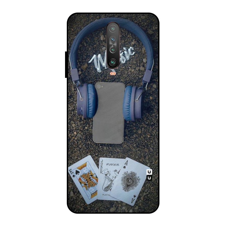 Music Power Cards Metal Back Case for Poco X2