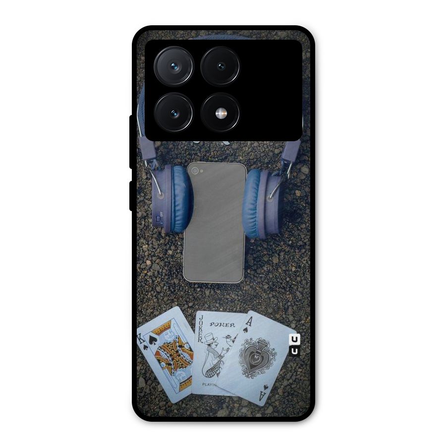 Music Power Cards Metal Back Case for Poco X6 Pro