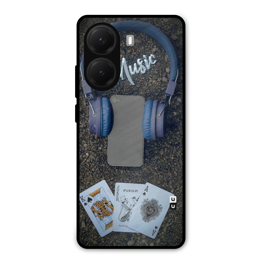 Music Power Cards Metal Back Case for Poco X7 Pro